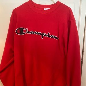 Red Champion Crewneck